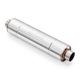 RM Motors Sports straight through silencer RM02 with Embossing Can length - 450 mm, Inlet diameter - 76 mm, Can diameter - 150 mm
